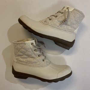 Sperry Syren Waterproof Duck Boots in Ivory Wool